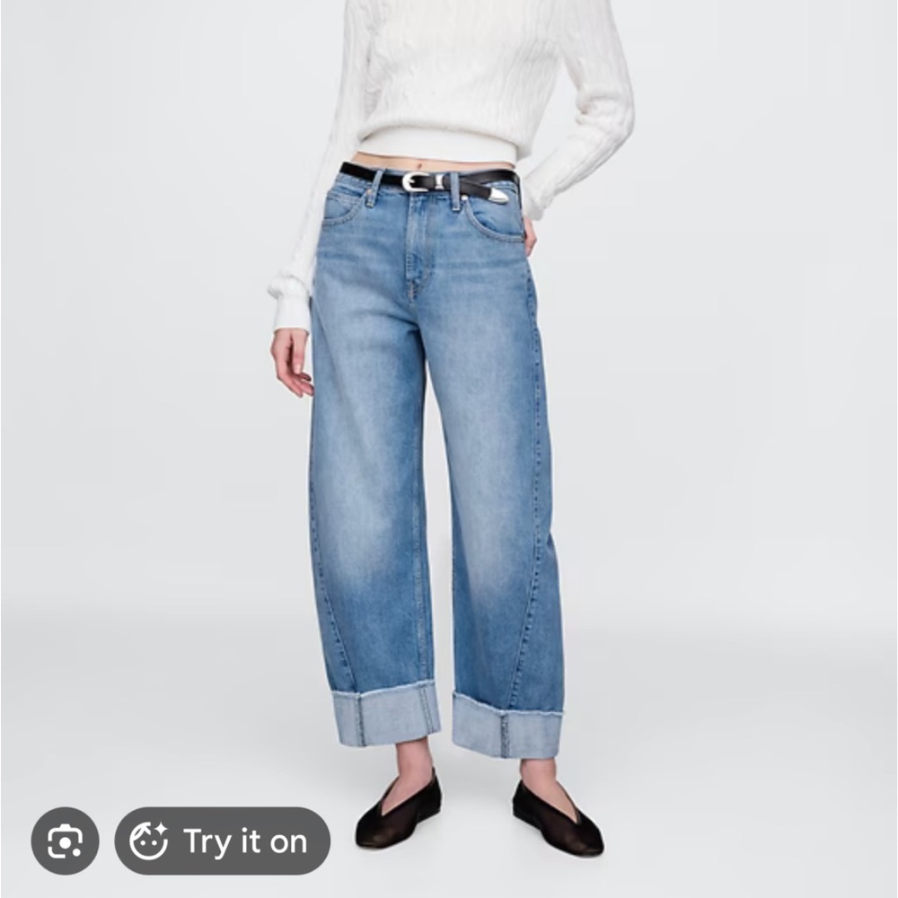 GAP  Barrel High Rise Jeans Size 10 - Picture 3 of 3